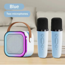 Riff K12 Portable BT Karaoke System with 2 Wireless mics Blue