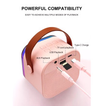 Riff K12 Portable BT Karaoke System with 2 Wireless mics Pink