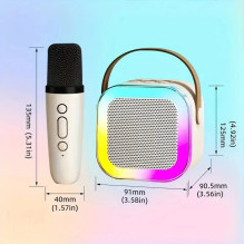 Riff K12 Portable BT Karaoke System with 2 Wireless mics Pink