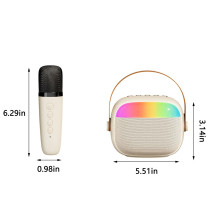 Riff K30 RGB Portable karaoke system with x2 Wireless mics Beige
