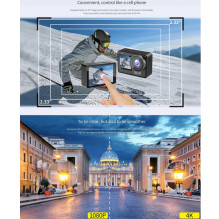 SJCam SJ10 Pro dvigubas LCD 5G Wi-Fi vandeniui atsparus 30m kamera 4K 60 kadrų per sekundę 6 ašių giroskopas IPS 2.33'' 