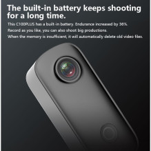 SJCam C100+ Mini 4K veiksmo kamera su nykščiu, atspari vandeniui, 30 m, magnetinis korpusas, „Wi-Fi“, tiesioginio vaizdo