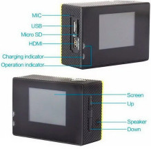 SJCam SJ4000 Vandeniui atspari veiksmo kamera 30 m atstumu, 12 MP, 170° kampas, 1080p HD, 2,0" LCD ekranas, mėlyna SJCam SJ4000 Vandeniui atspari veiksmo kamera 30 m atstumu, 12 MP, 170° kampas, 1080p HD, 2,0" LCD ekranas, mėlyna