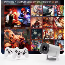 Riff P30MAX Portable Smart Projector Game Console 36000+ 4K Android 11 Allwinner H713 64 Gb White