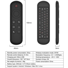Riff M5 2.4G+BT5.2 Universal Air Remote control RGB Mouse with Keyboard Black