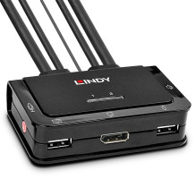 KVM Perjungiklis - 2 Uostų DisplayPort 1.2 KVM Perjungiklis 4096x2160@60Hz USB 2.0 ir Garso
