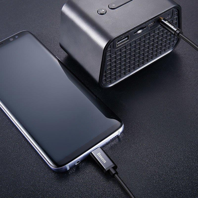 Baseus Yiven Premium AUX vads USB-C - 3.5 mm 1.2m Melns (EU Blister)