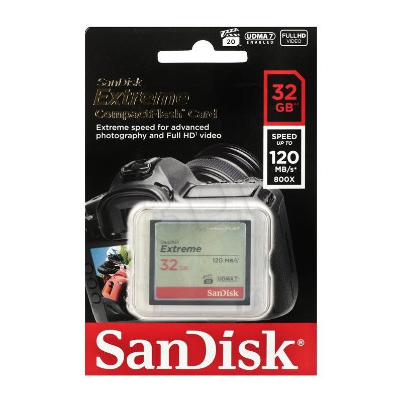 SanDisk Compact Flash Extreme 32GB UDMA7 (transfer 120MB / s)