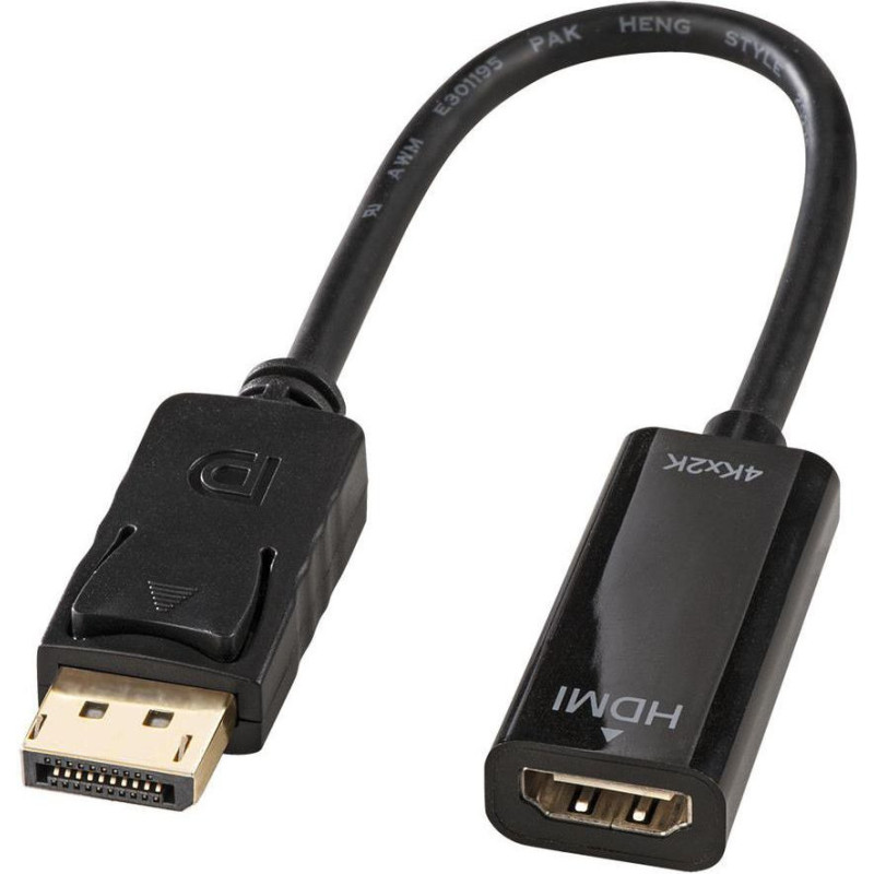 Lindy video adapter 41718 - DisplayPort / HDMI - 15 cm