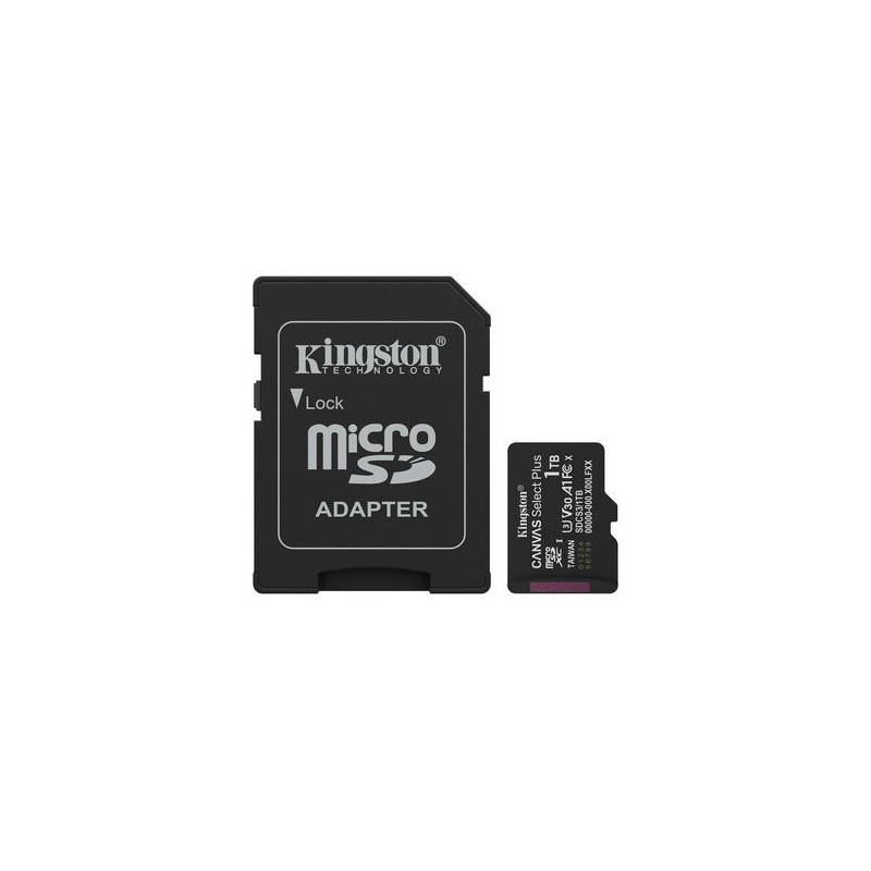 Kingston Technology 1TB microSDXC Canvas Select Plus Gen3 150MB / s A1 Card + Adapter