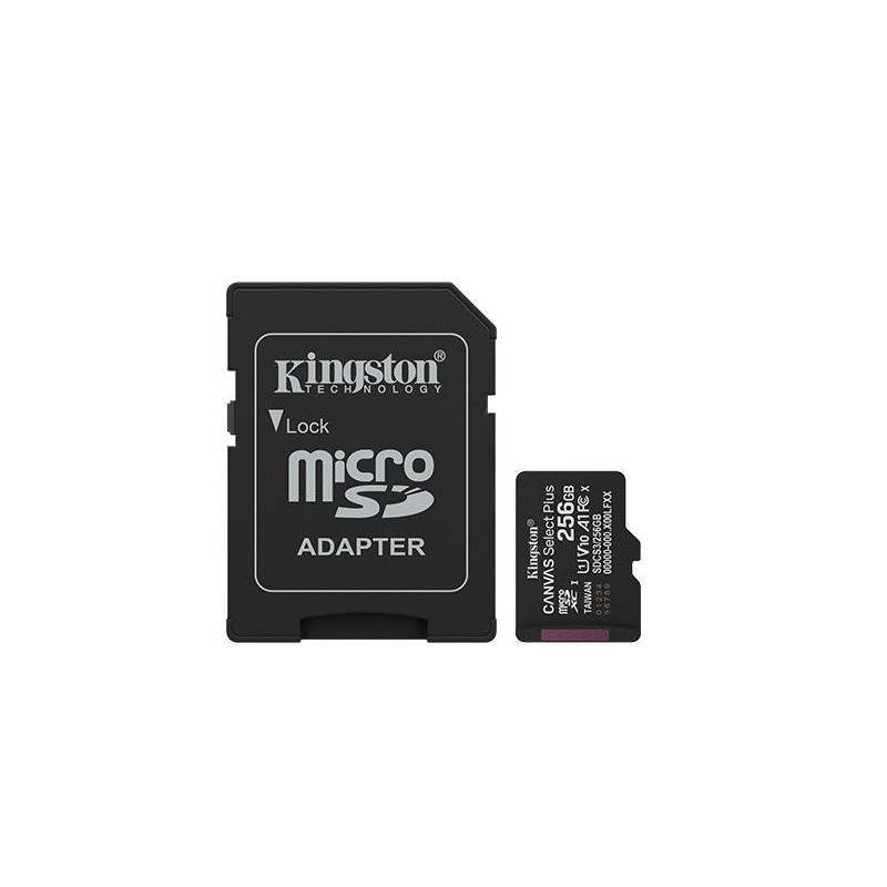 Kingston 256GB microSDXC Canvas Select Plus Gen3 150MB / s A1 Card + Adapter