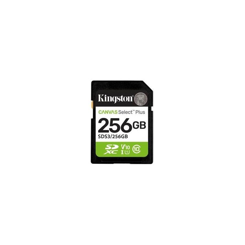 Kingston Technology 256GB SDXC Canvas Select Plus Gen3 150MB / s C10 UHS-I U1 V10