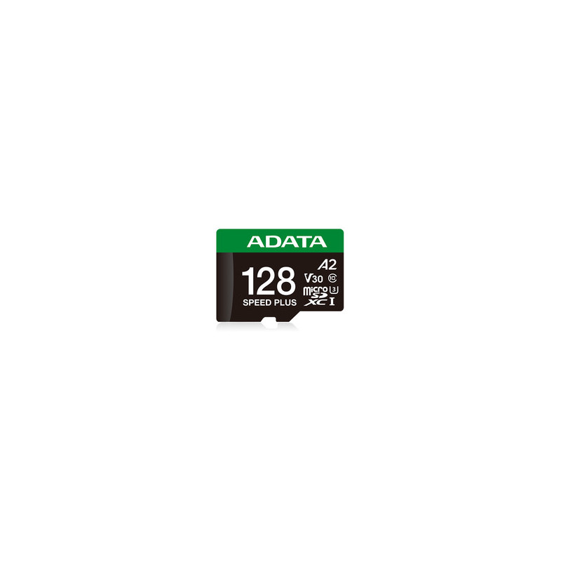 ADATA MicroSDXC karta 128GB Speed Plus U3 C10 A2 V30 (R:180 / W:160 MB / s) + SD adapter