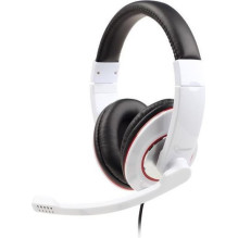 Gembird MHS-03-WTRDBK headphones / headset Wired Head-band Gaming Black Red White 8716309113663