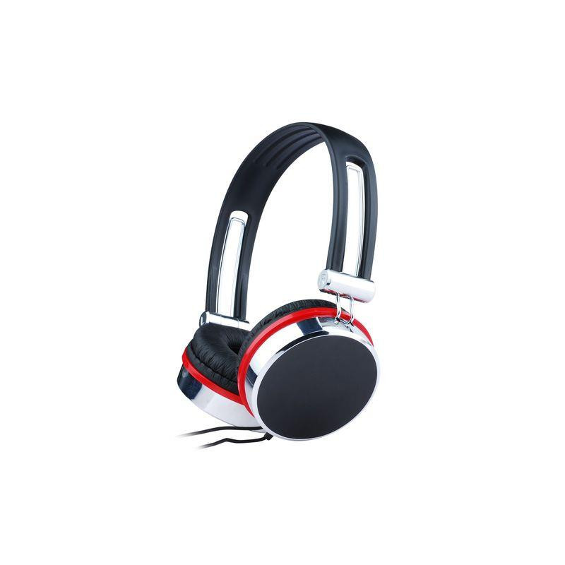 Gembird stereo headphones with microphone and volume control black / silver / red