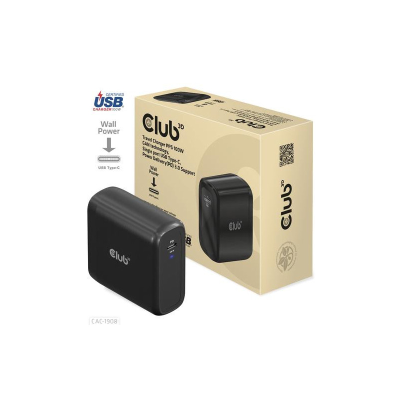 Club3D Reiseladegerat 1xUSB Typ C PD 100W retail