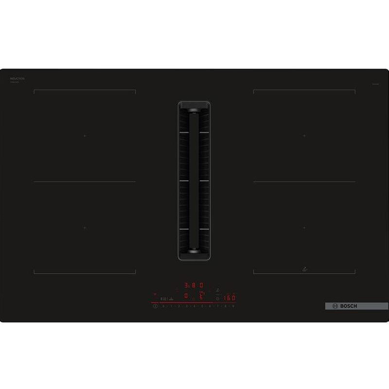 Bosch Series 6 platums 80 cm bez ramja melna - Iebuvejama indukcijas plits virsma ar tvaika nosuceju