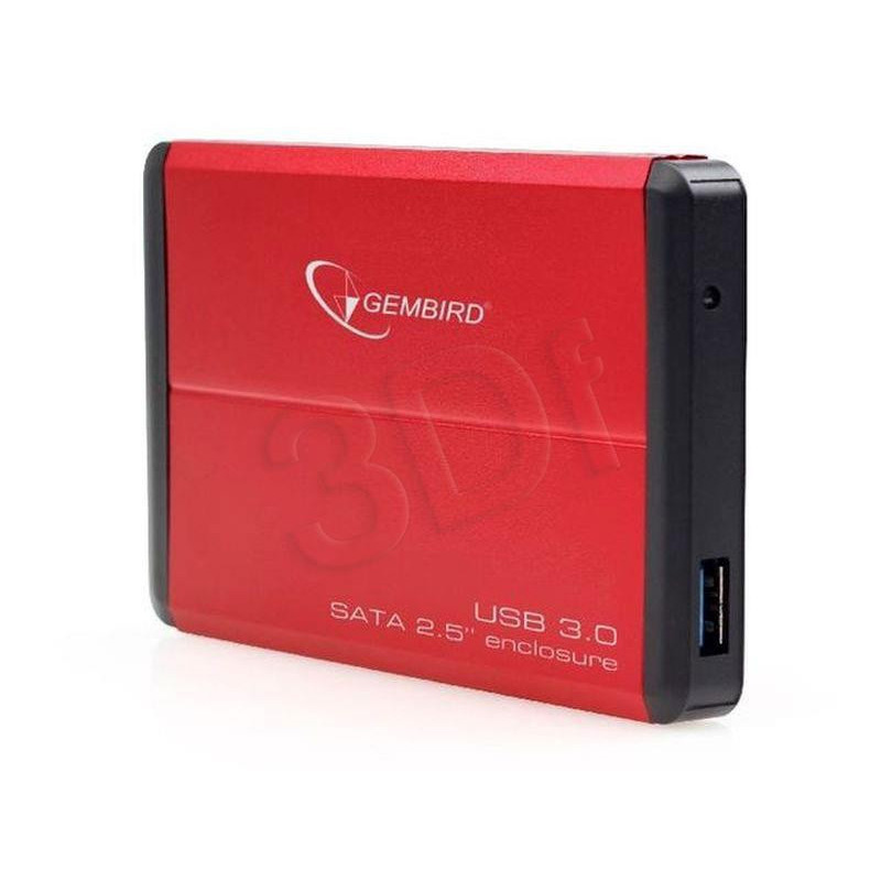 Gembird HDD / SSD enclosure for 2.5'' SATA - USB 3.0 Aluminium Red