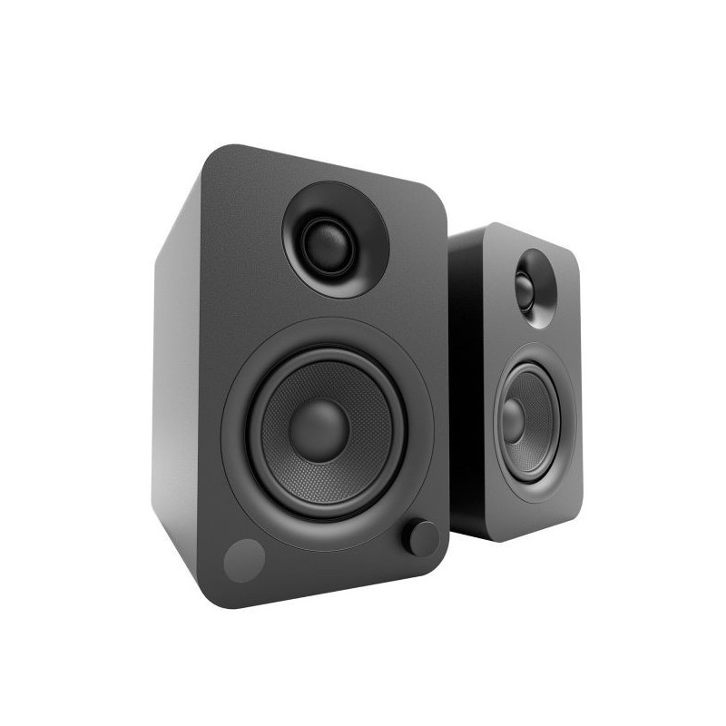 KANTO AUDIO POWERED SPEAKERS WITH BLUETOOTH® AND RCA INPUT - BLACK VINYL (INCL. TYPE C &amp; G POWER CORDS)