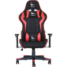 Gembird GC-SCORPION-02X Gaming chair "SCORPION" black and red fabric armchair with red eco-leather accents