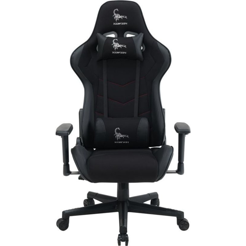 Gembird GC-SCORPION-06X Gaming chair "SCORPION" black color fabric chair with black eco-leather accents