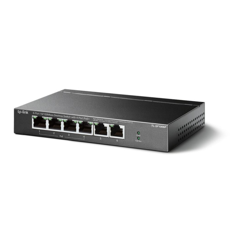 TP-LINK TL-SF1006P network switch Fast Ethernet (10 / 100) Power over Ethernet (PoE) Black