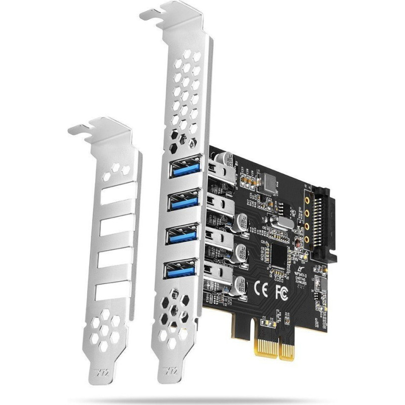 AXAGON PCEU-43RS PCIe Adapter 4x USB3.0 UASP VIA 15-pin SATA Stromversorgung
