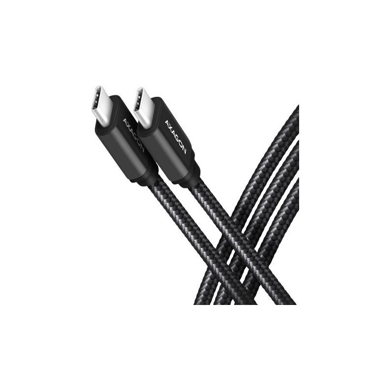 AXAGON BUCM3-CM30AB USB-C zu USB-C Kabel 3.2 Gen 1 3 m PD 60W 3A geflochten - schwarz