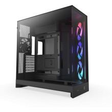 NZXT H9 Flow RGB tower case black (matte) tempered glass x 2