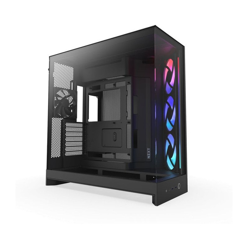 NZXT H9 Flow RGB tower case black (matte) tempered glass x 2