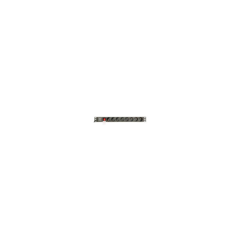 EnerGenie EG-PDU-014 Rack Power Distribution Unit (8 Schuko sockets 1U 16A Schuko plug 3m black color)