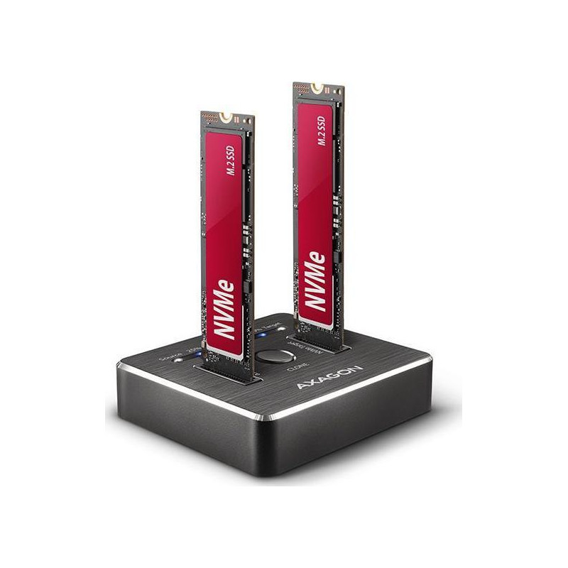 AXAGON ADSA-M2C NVMe CLONE DUAL SSD Dock Station