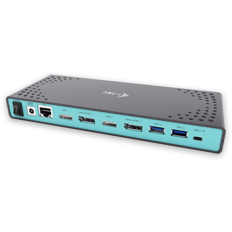 i-tec dual display docking station docking station (gray USB-C HDMI DisplayPort USB)