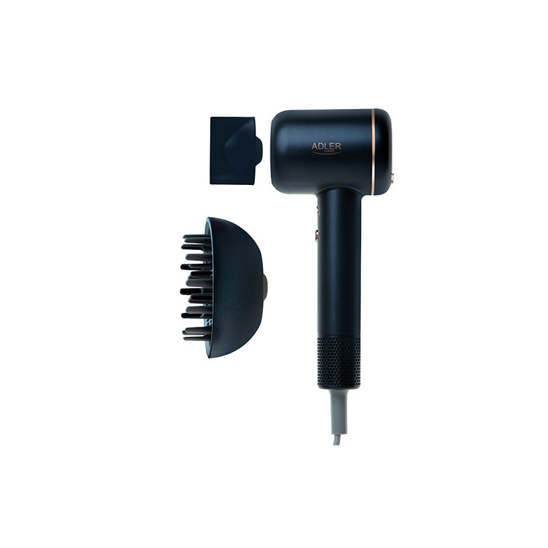 Adler Hair Dryer AD 2270 SUPERSPEED 1600 W Number of temperature settings 3 Ionic function Diffuser nozzle Black 5905575