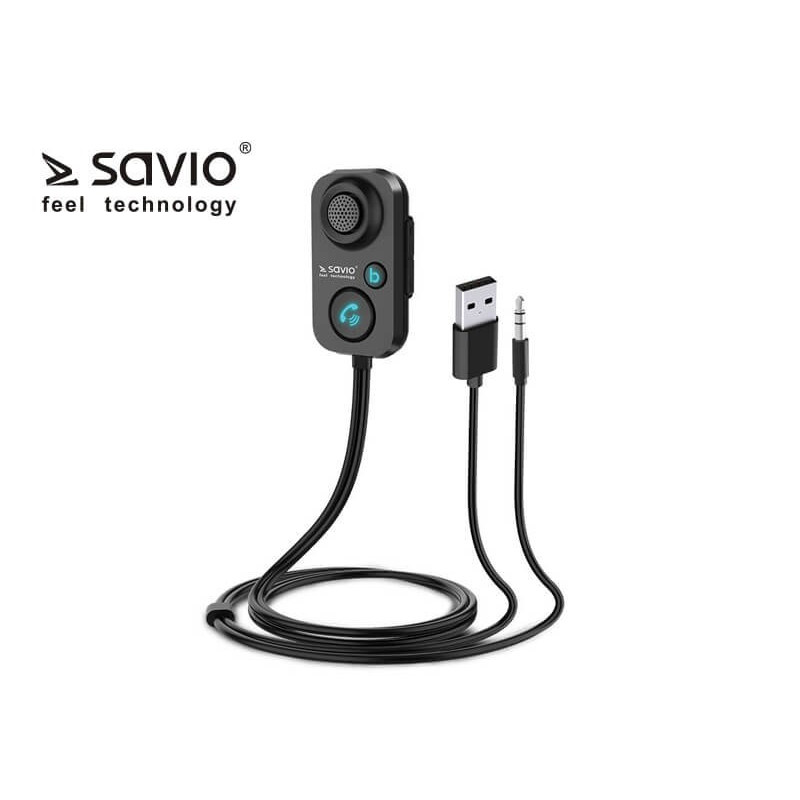 Savio TR-13 Bluetooth 5.1 Raidītājs AUX ar brīvroku funkciju / Melns
