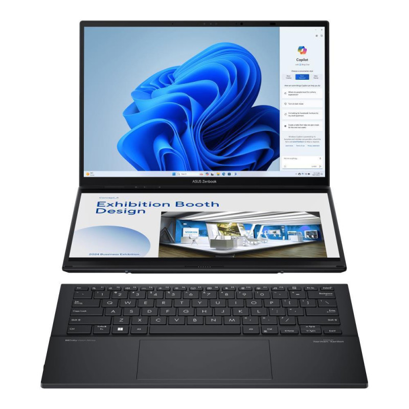 Asus Zenbook Duo UX8406CA-PZ009W Basalt Gray 14 OLED Touchscreen 3K 2880 x 1800 pixels Glossy Intel Core Ultra 9 285H 3
