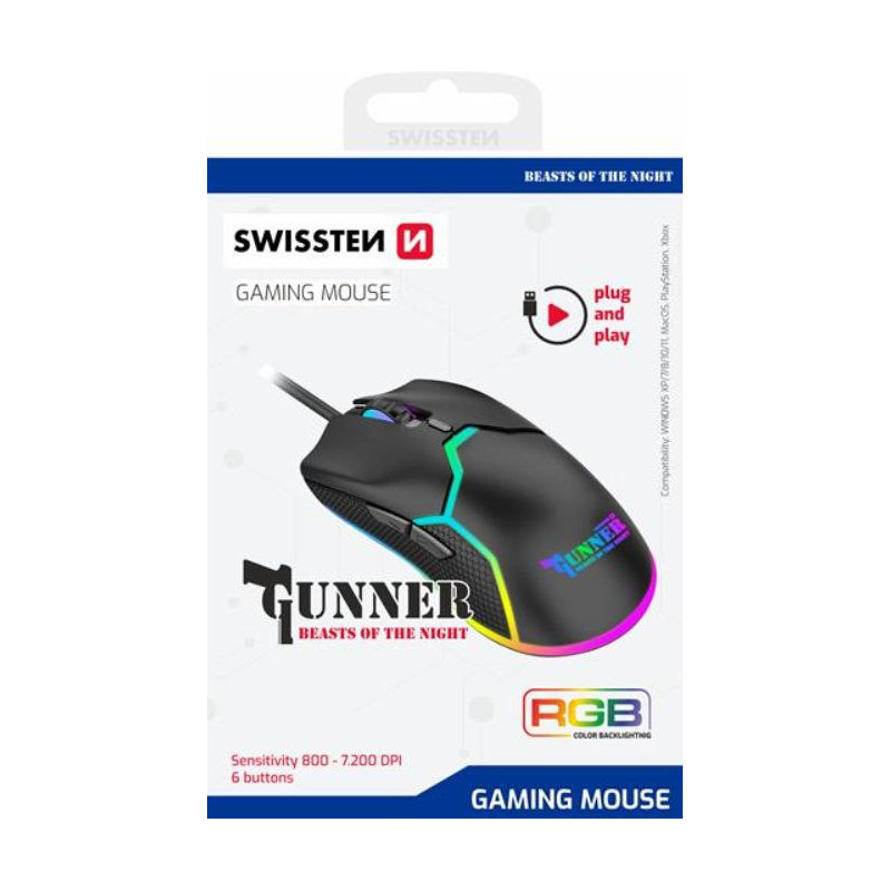 Swissten Gunner Spēļu Pele59107220