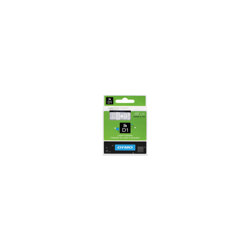DYMO D1-Schriftband 12mmx7m White auf transparent