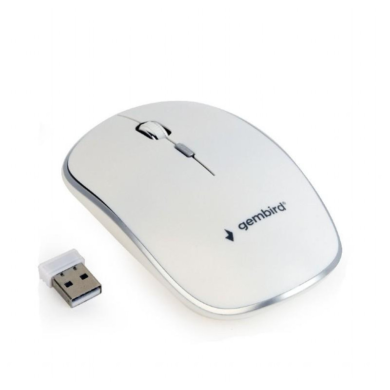 Gembird Wireless optical mouse MUSW-4B-01-W 1600 DPI nano USB white