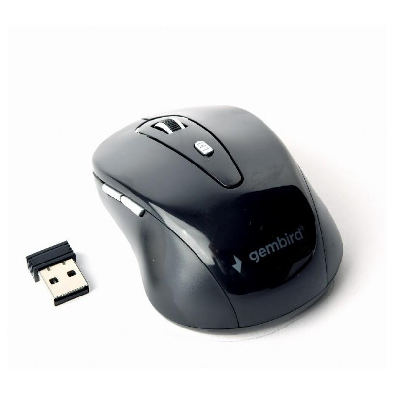 Wireless optical mouse 6-buttons black