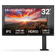 LG 32" 32UN880K-B UHD 4K Ergo HDMI DP USB IPS 16:9 black