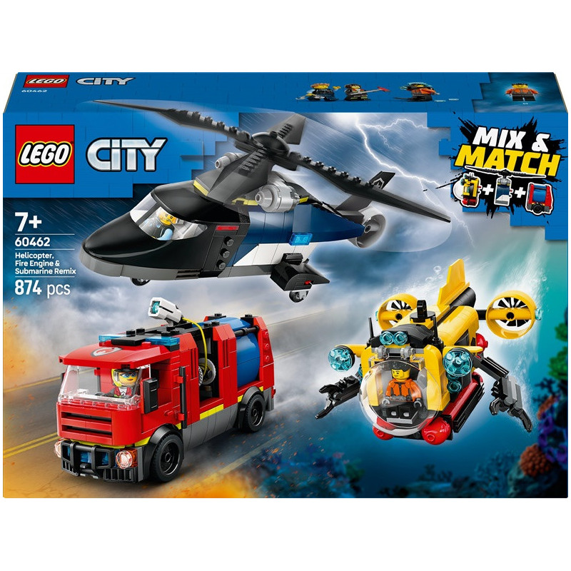 LEGO CITY 60462 Helicopter Fire Truck and Submarine Remix
