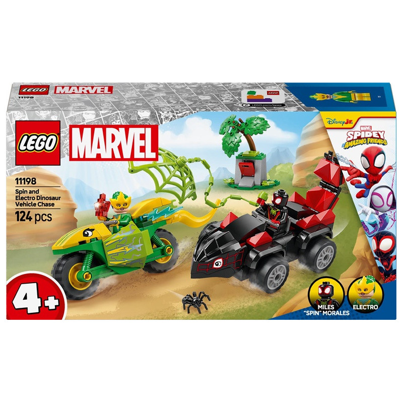 LEGO MARVEL 11198 Spin and Electro Dinosaur Vehicle Chase
