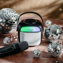 Adler AD 1199 juoda karaoke kolonėlė su mikrofonu - SD / USB / AUX / Bluetooth