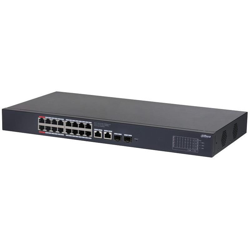 SwitchDAHUADesktop / pedestalRack16x10Base-T / 100Base-TX / 1000Base-T2xSFPPoE ports 16CS4220-16GT-240
