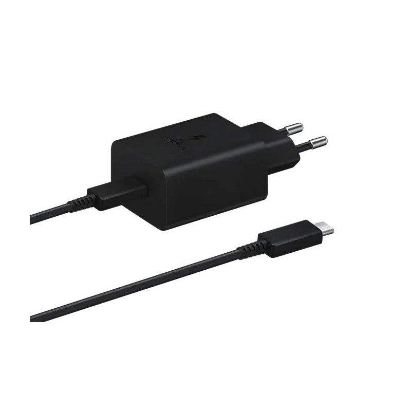 Samsung EP-T4510 45W GaN USB-C atrs ladetajs ar vadu 1.8m TypeC - TypeC melns
