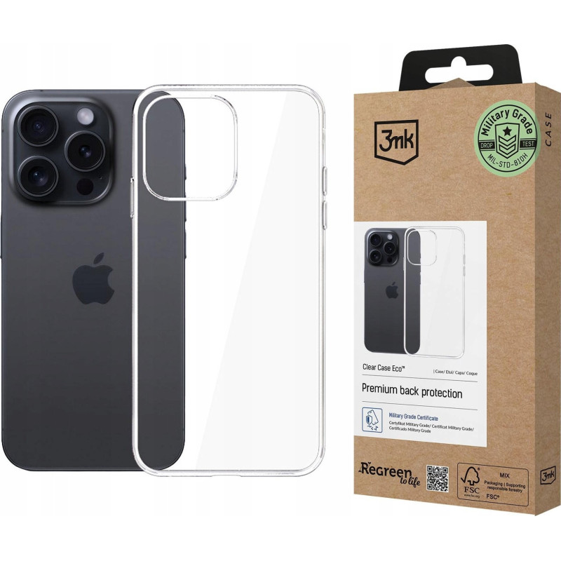 Apple iPhone 15 pro - 3mk Clear Case Eco GRS CU 1304127
