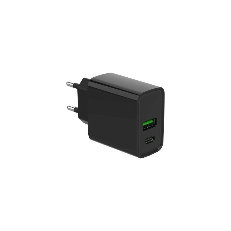 Power Delivery Charger USB-A USB-C 20W Black