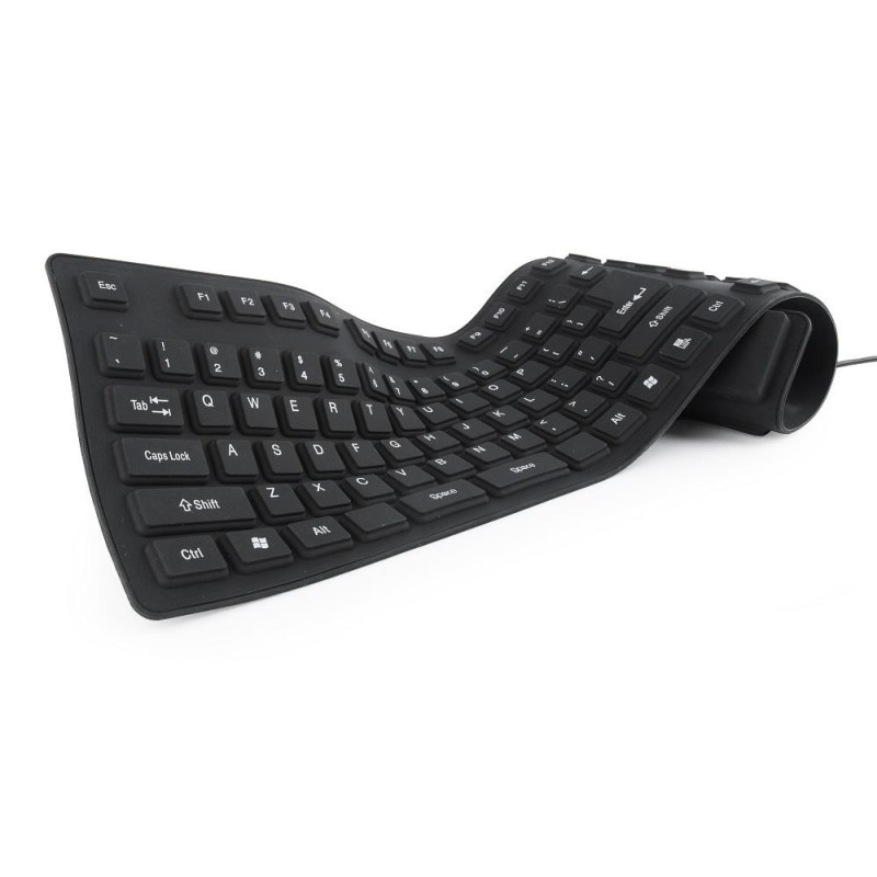 Gembird Flexible keyboard USB + OTG combo black color US layout
