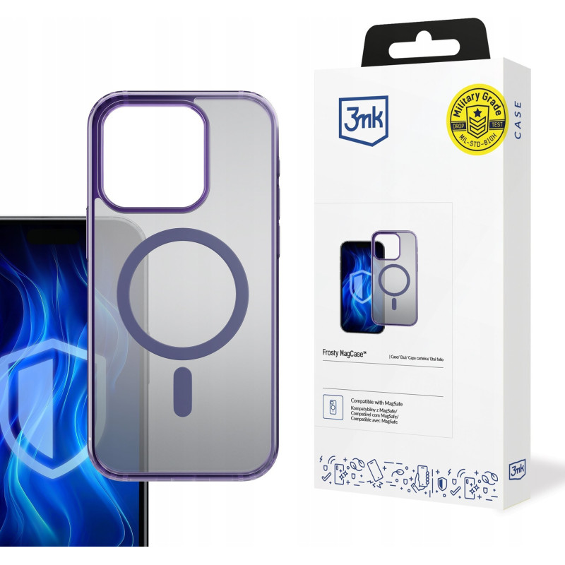 Apple iPhone 15 Pro - 3mk Frosty MagCase Purple